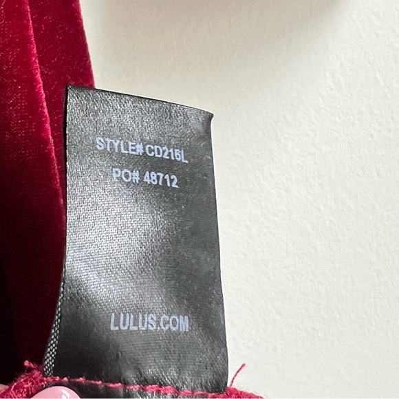 Lulus Silver Screen Burgundy Velvet Long Sleeve Midi Dress Small Holiday Party - Picture 13 of 13